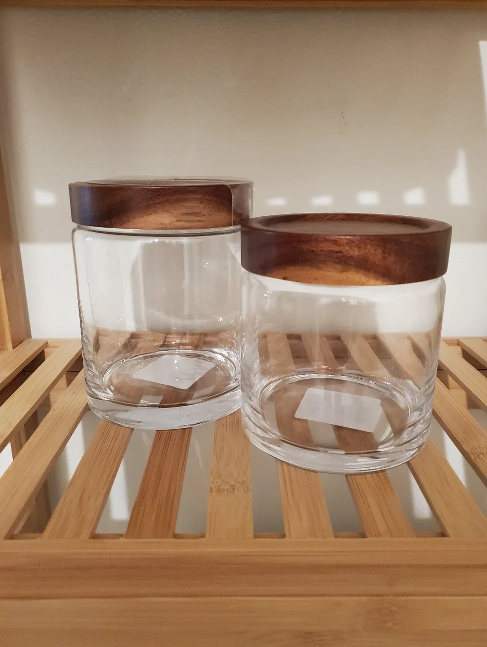 Target Threshold Acacia Wood Glass Jar Canisters